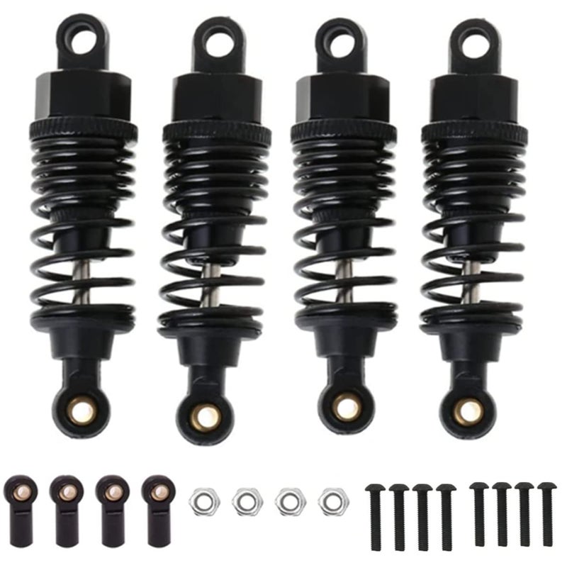 UURCSKY Aluminum RC Shocks Absorbers Damper for Tamiya TT01 Mf-01x 1/10 RC Car Upgrades Parts 4 pcs/set(Black) - Image 1